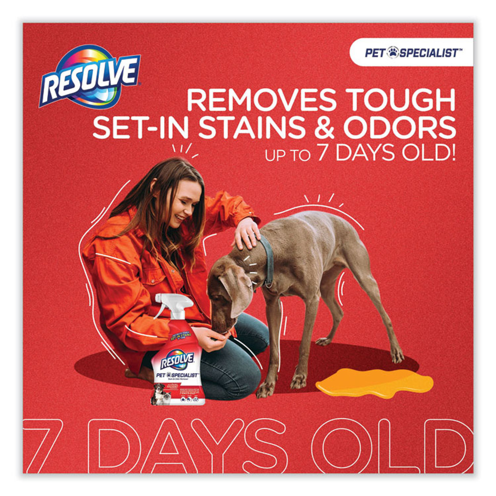 RECKITT BENCKISER RESOLVE® 00353CT Pet Specialist Stain and Odor Remover, Citrus, 60 oz Refill Pour Bottle, 4/Carton