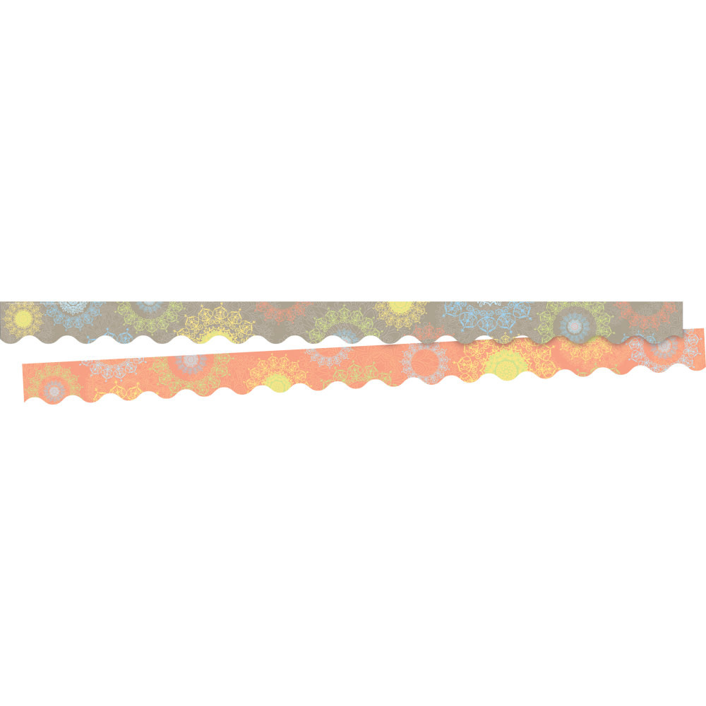 BARKER CREEK PUBLISHING, INC. 4001 Barker Creek Double-Sided Scalloped Borders, 2-1/4in x 36in, Mindfulness Sunset, 13 Strips Per Pack, Set Of 2 Packs