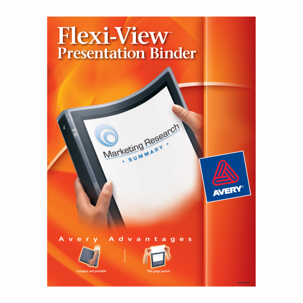 AVERY PRODUCTS CORPORATION 15767 Avery Flexi-View 3-Ring Binder, 1/2in Round Rings, Black