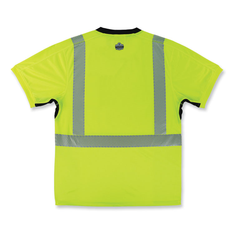 TENACIOUS HOLDINGS, INC. ergodyne® 23507 GloWear 8283BK Class 2 Lightweight Performance Hi-Vis T-Shirt, Polyester, 3X-Large, Lime