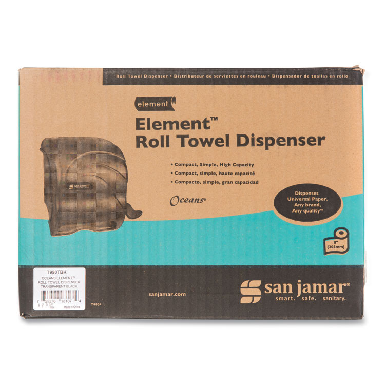 CFS BRANDS San Jamar® T990TBK Element Lever Roll Towel Dispenser, Oceans, 12.5 x 8.5 x 12.75, Black Pearl