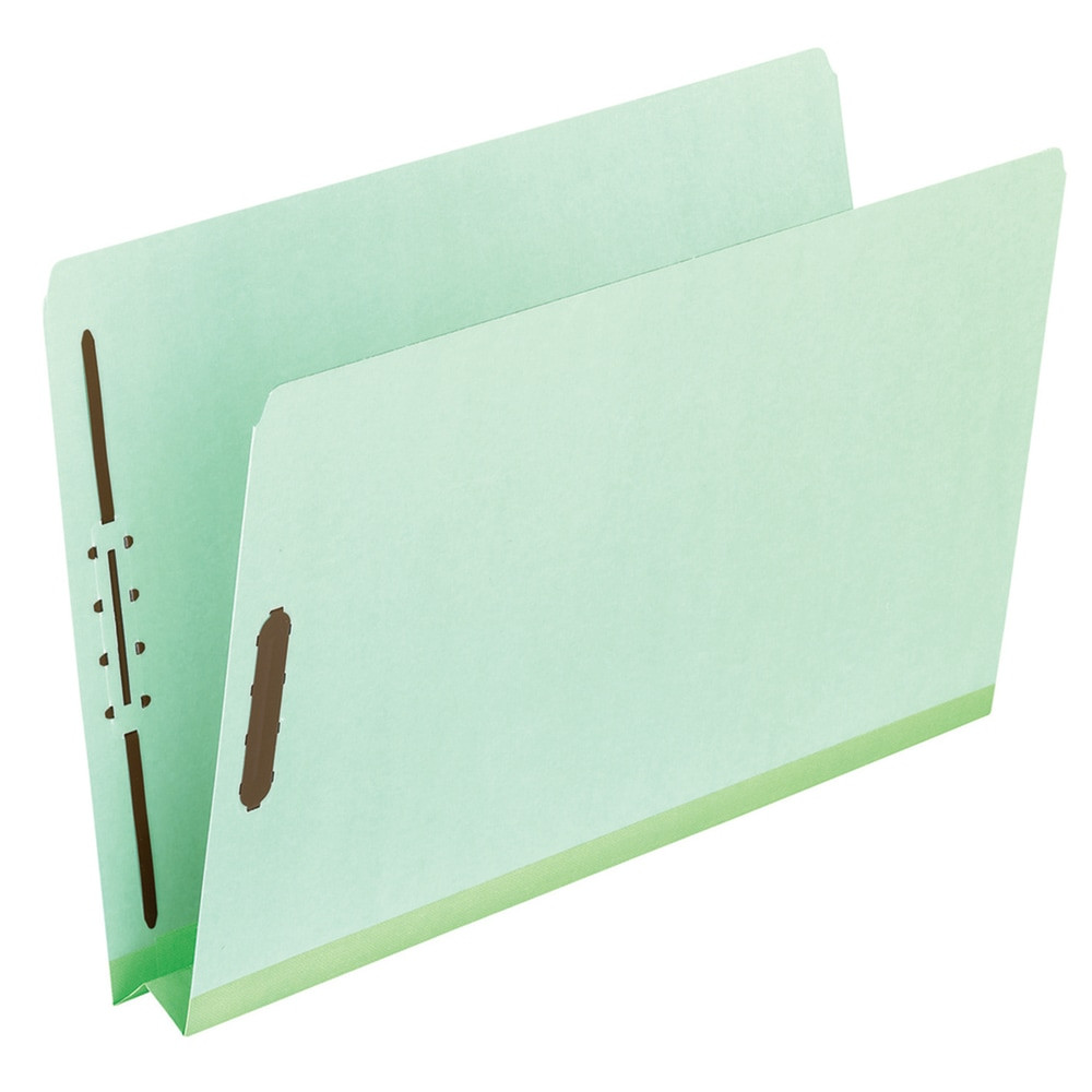 TOPS BRANDS Pendaflex 17180  File Folders With Fasteners, Letter Size, Straight Cut, 2in Expansion, Light Green, Box Of 25 Folders
