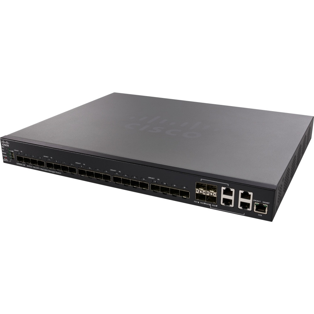 CISCO SX550X-24F-K9-NA  SX550X-24F 24-Port 10G SFP+ Stackable Managed Switch - 24 Ports - Manageable - 2 Layer Supported - Modular - Optical Fiber, Twisted Pair - Rack-mountable - Lifetime Limited Warranty