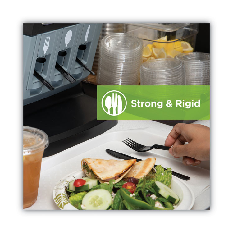 GEORGIA PACIFIC Dixie® DUSSPT5 SmartStock Tri-Tower Dispensing System Polypropylene Cutlery, Mediumweight Spoon, Plastic, Black, 40/Pack, 24 Packs/Carton