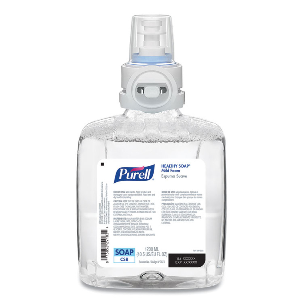 GO-JO INDUSTRIES PURELL® 787402CT Professional HEALTHY SOAP Mild Foam, Fragrance-Free, 1,200 mL, For CS8 Dispensers, 2/Carton