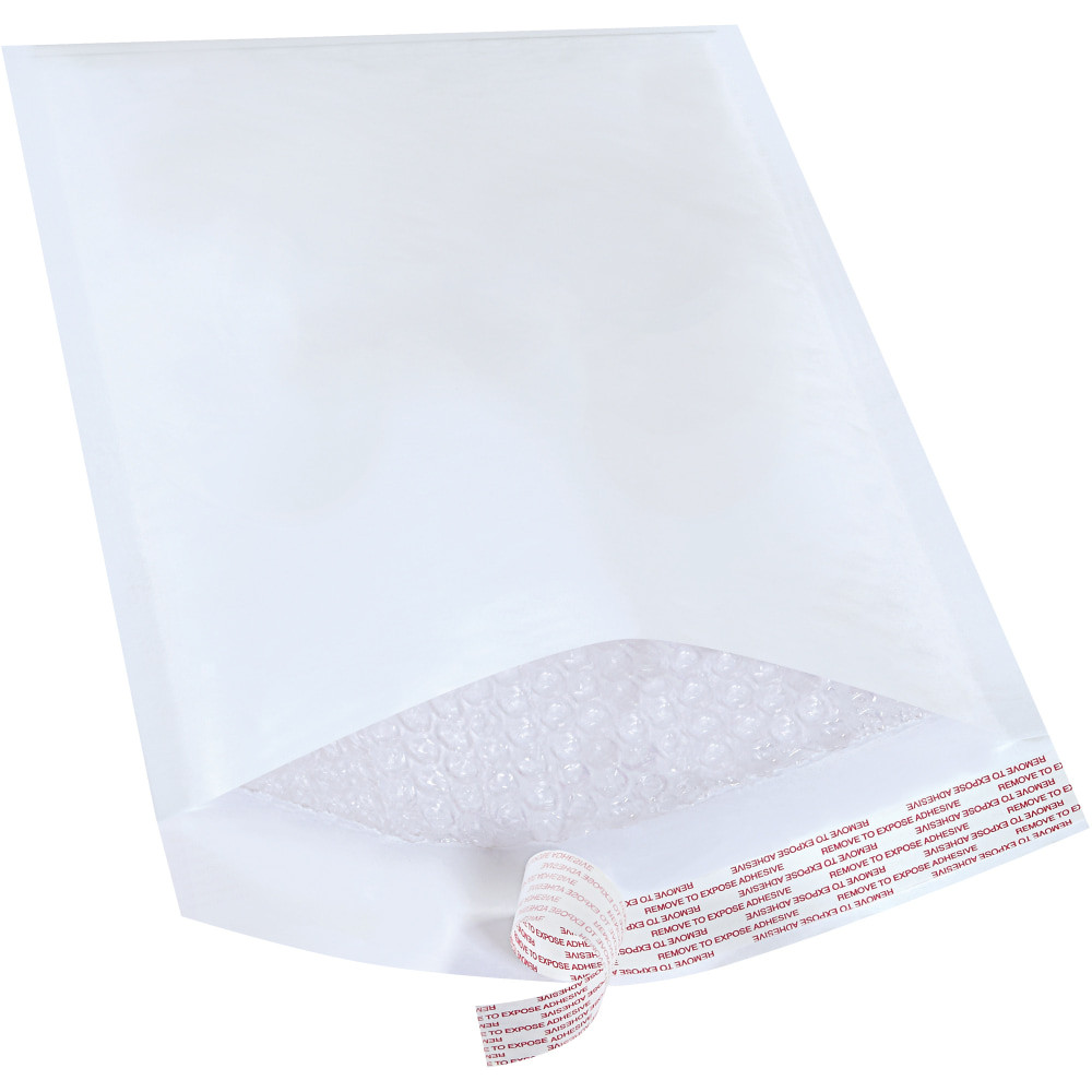 B O X MANAGEMENT, INC. B856WSS Partners Brand White Self-Seal Bubble Mailers, #3, 8 1/2in x 14in, Pack Of 100