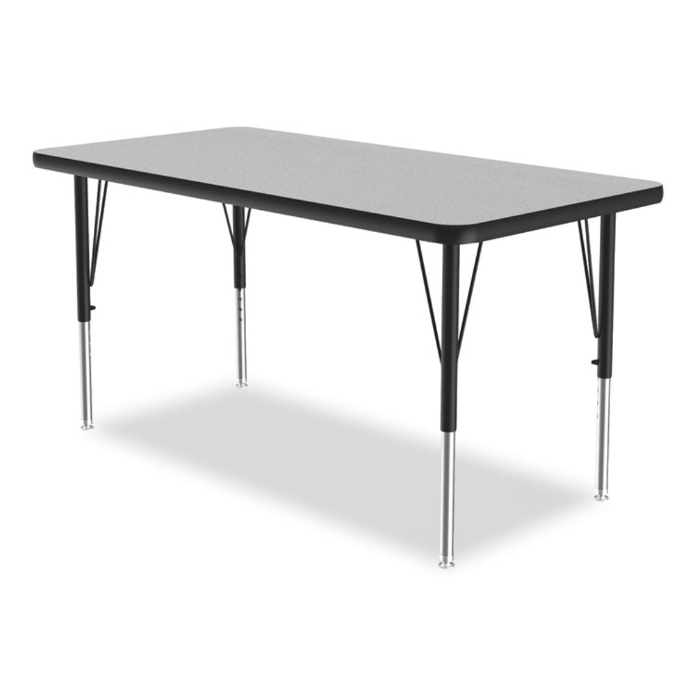 CORRELL, INC. 2448TF1595K4 Adjustable Activity Table, Rectangular, 48" x 24" x 19" to 29", Granite Top, Black Legs, 4/Pallet