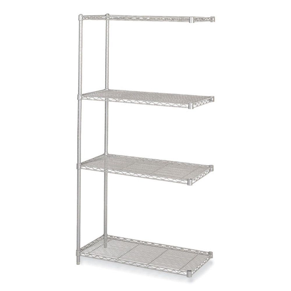 SAFCO PRODUCTS 5286GR Industrial Add-On Unit, Four-Shelf, 36w x 18d x 72h, Steel, Metallic Gray