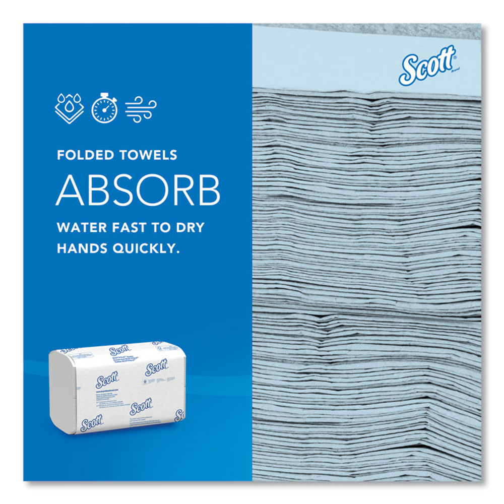 KIMBERLY-CLARK PROFESSIONAL Scott® 01960 Pro Scottfold Towels, 1-Ply, 7.8 x 12.4, White, 175 Towels/Pack, 25 Packs/Carton