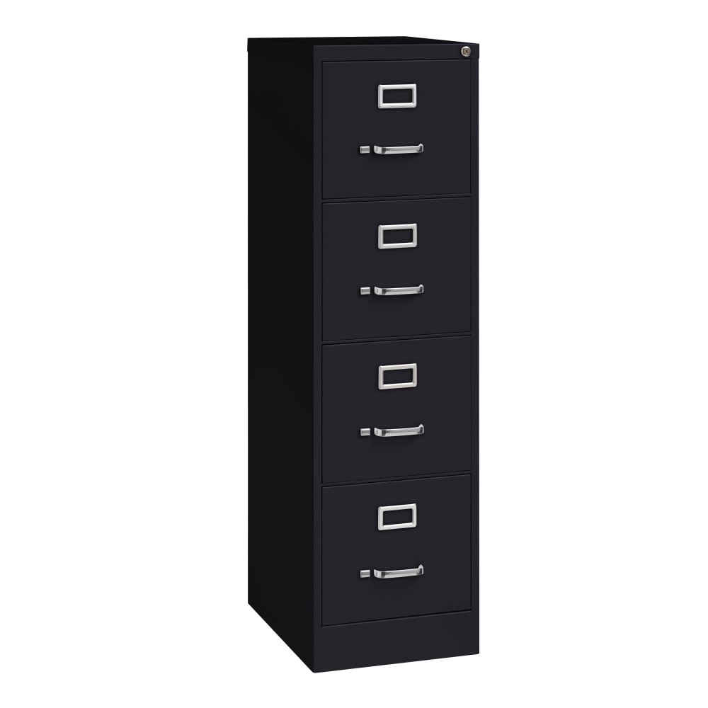 OFFICE DEPOT HID19072 WorkPro 22inD Vertical 4-Drawer Letter-Size File Cabinet, Metal, Black