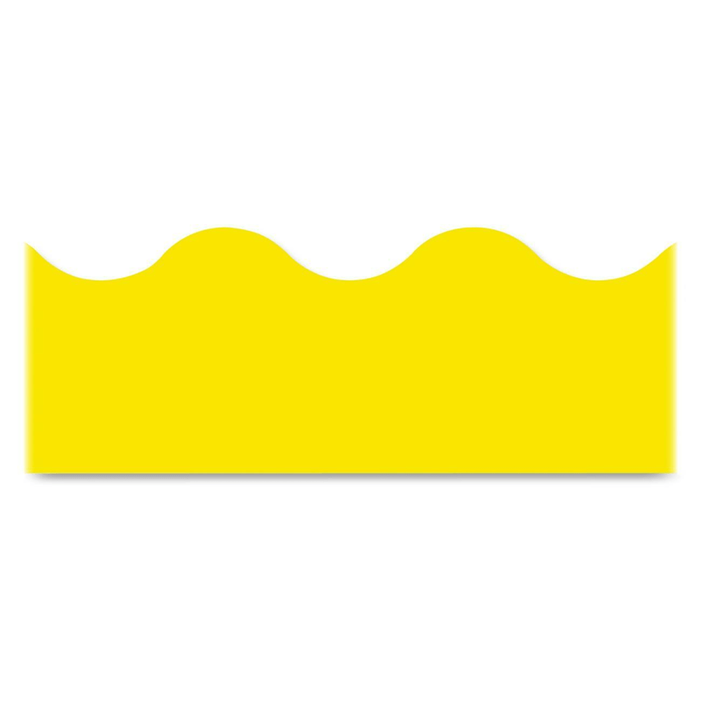 TREND ENTERPRISES INC Trend T-9876  solid-colored Terrific Trimmers - (Scalloped) Shape - Reusable, Durable, Precut - 2.25in Width x 468in Length - Yellow - 1 / Pack