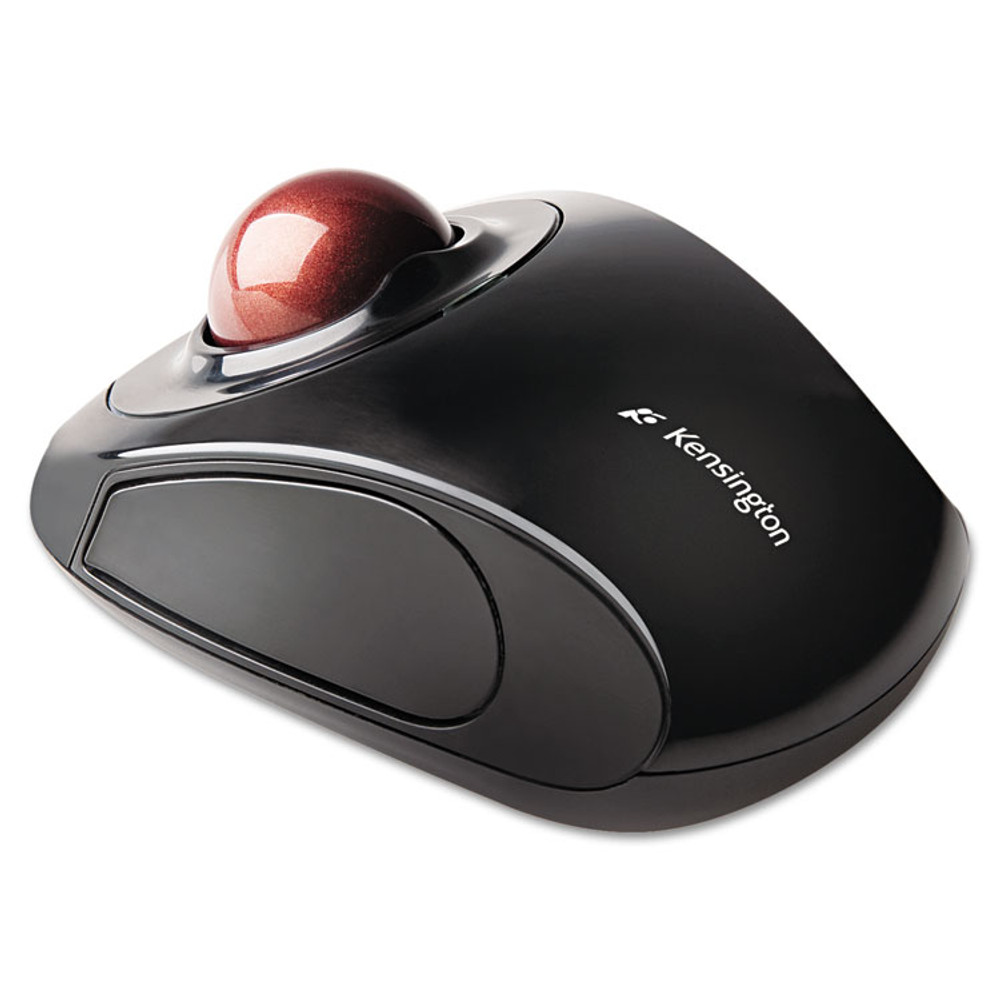 KENSINGTON 72352 Orbit Wireless Mobile Trackball, 2.4 GHz Frequency/30 ft Wireless Range, Left/Right Hand Use, Black/Red