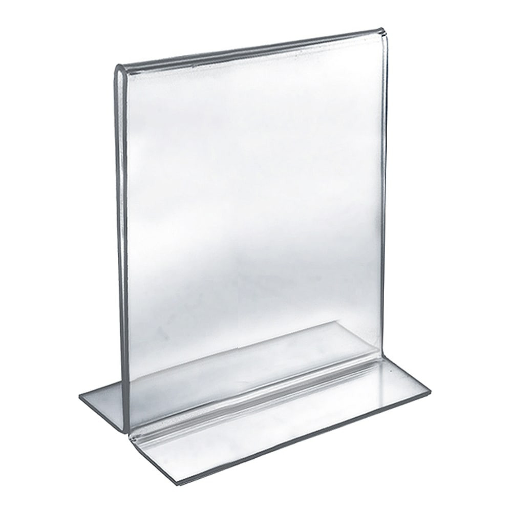 AZAR DISPLAYS 152718  Double-Foot 2-Sided Acrylic Vertical Sign Holders, 8in x 10in, Clear, Pack Of 10 Holders