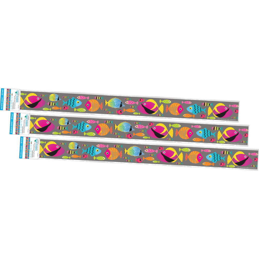 BARKER CREEK PUBLISHING, INC. Barker Creek 4309  Double-Sided Straight-Edge Border Strips, Kai Ola Tropical Fish, 3in x 35in, Set Of 36 Strips