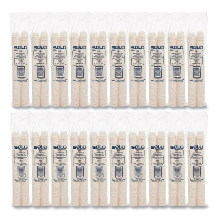 DART SOLO® 050 Paper Portion Cups, 0.5 oz, White, 250/Bag, 20 Bags/Carton