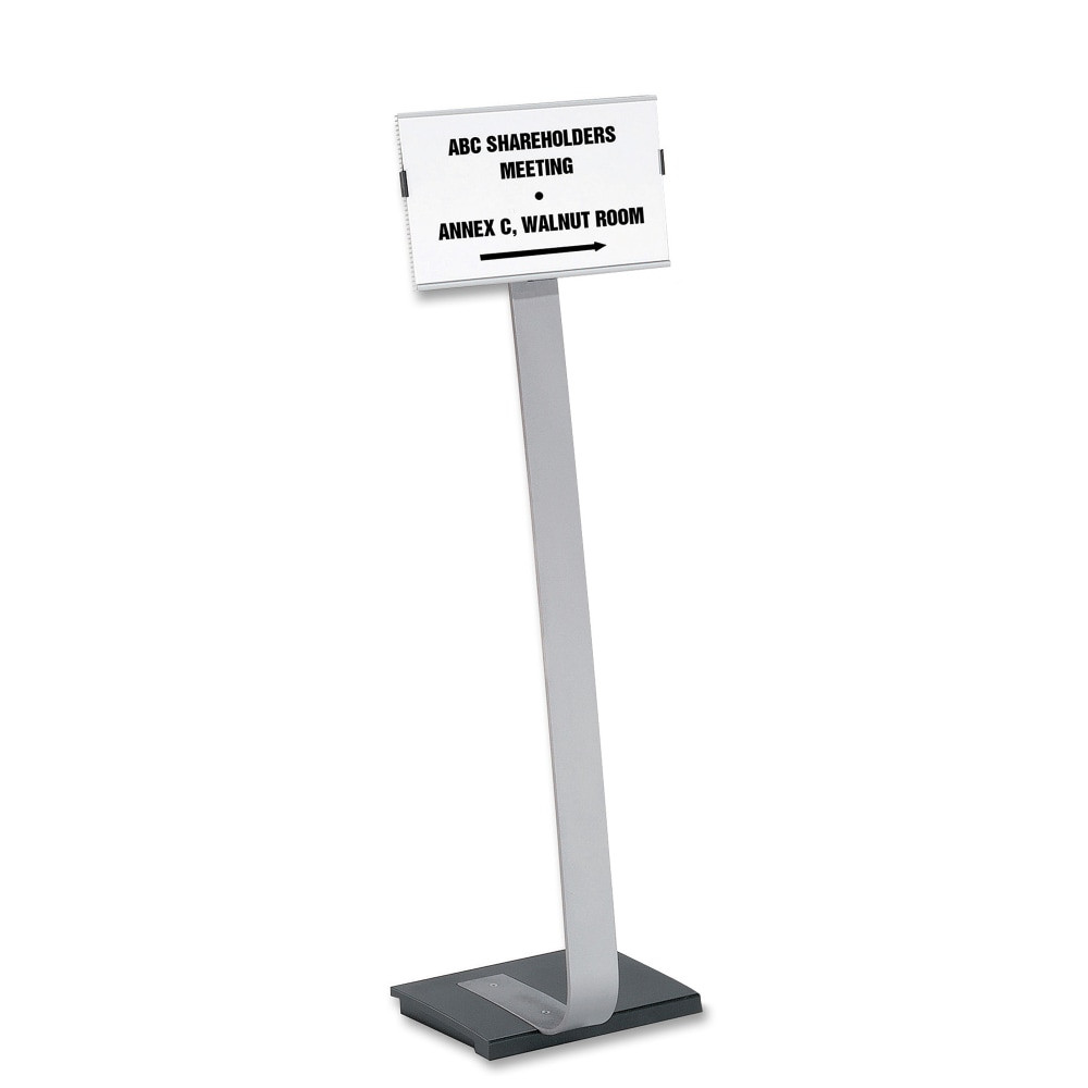 DURABLE OFFICE PRODUCTS CORP 481423 Durable Info Sign Duo Floor Sign Stand, 46 1/2inH x 11inW x 11 1/2inD, Black/Silver DURABLE OFFICE PRODUCTS CORP 481423 Durable Info Sign Duo Floor Sign Stand, 46 1/2inH x 11inW x 11 1/2inD, Black/Silver