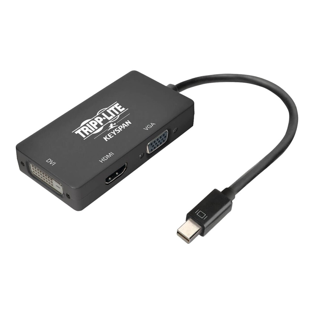 TRIPP LITE P137-06N-HDVK6B  Mini DisplayPort 1.2 to VGA/DVI/HDMI Adapter Converter 4K Black mDP to VGA / DVI / HDMI 6in