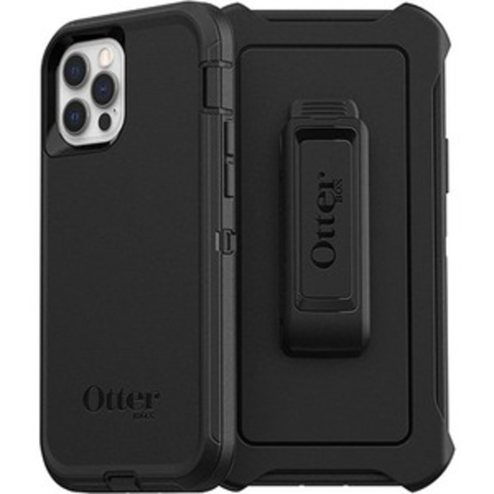 OTTER PRODUCTS LLC OtterBox 77-65401  Defender Rugged Carrying Case (Holster) Apple iPhone 12 Pro, iPhone 12 Smartphone - Black