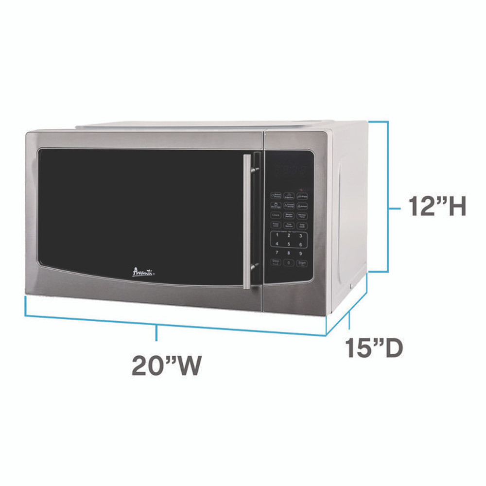 AVANTI MT116V4M 1.1 cu. ft. Stainless Steel Microwave Oven, 1,000 W, Mirror-Finish