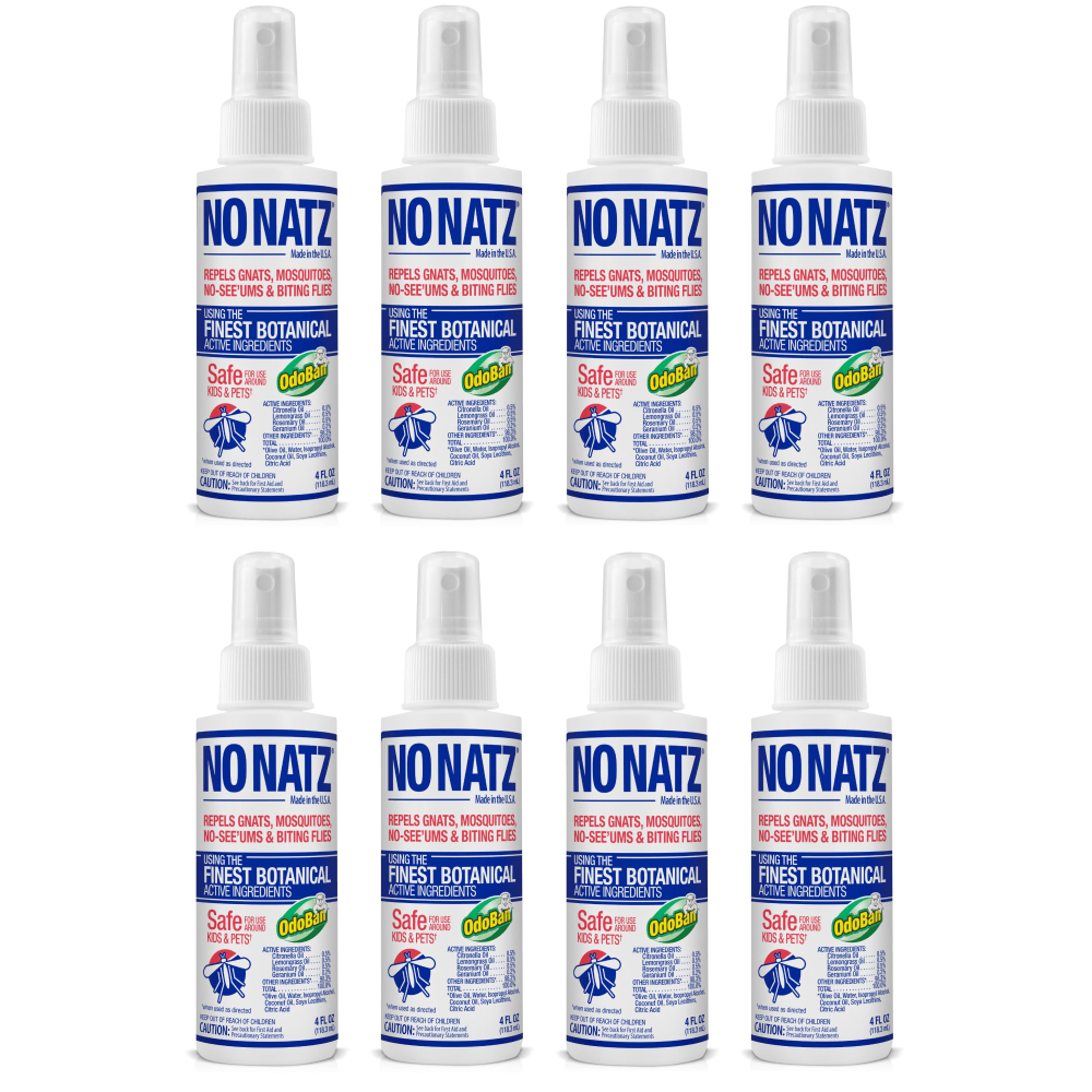 NONATZ 9175A95-4Z8-OD No Natz Botanical Bug Repellent, 4 Oz, Pack Of 8 Bottles
