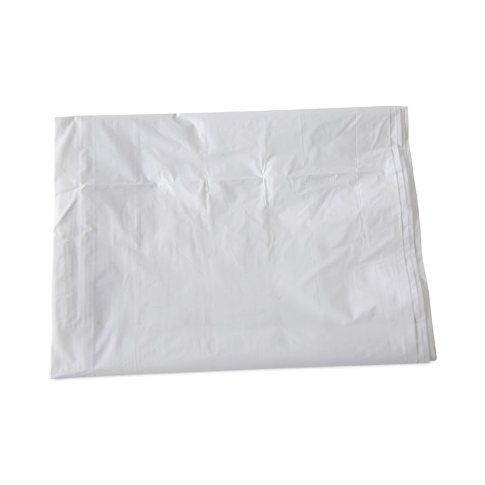 BOARDWALK W3858X Linear Low Density Industrial Can Liners, 60 gal, 0.9 mil, 38" x 58", White, Flat Pack, 100/Carton