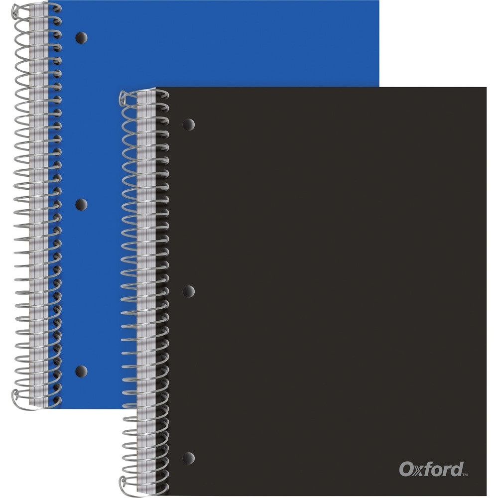 TOPS BUSINESS FORMS Oxford 10388  Wirebound Notebooks, 9in x 11in, 5 Subject, College Ruled, 200 Sheets, Assorted Colors, Pack Of 2