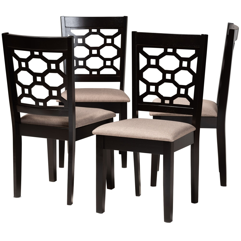 WHOLESALE INTERIORS, INC. 2721-10950 Baxton Studio Peter Dining Chairs, Sand/Dark Brown, Set Of 4 Chairs