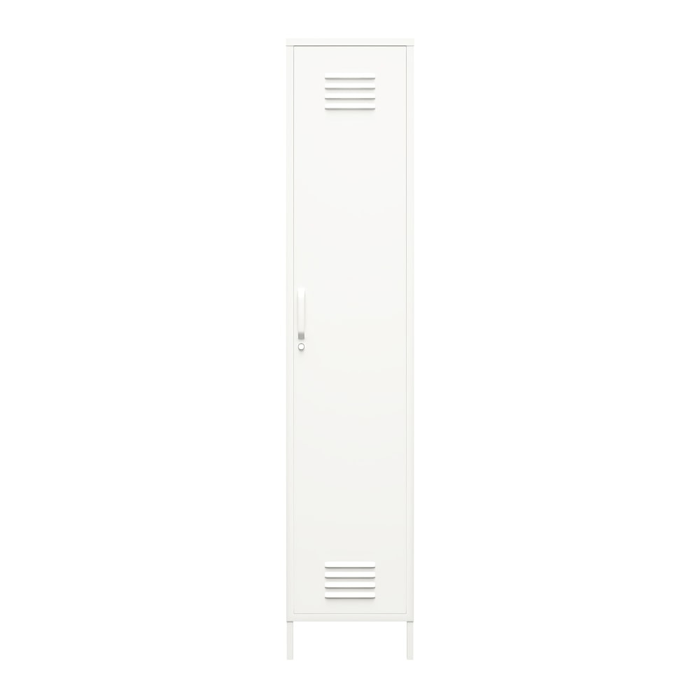 AMERIWOOD INDUSTRIES, INC. Ameriwood Home 5244013COM  Mission District 4-Shelf Single Metal Locker Storage Cabinet, 72-13/16inH x 15inW x 15-3/4inD, White