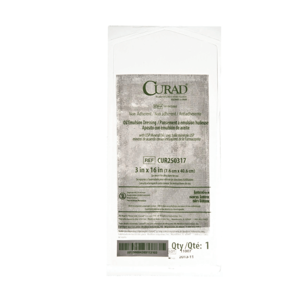 MEDLINE INDUSTRIES, INC. CUR250317Z CURAD Sterile Oil Emulsion Gauzes, 3in x 16in, White, Box Of 36