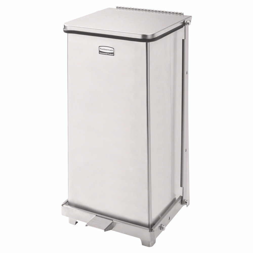 RUBBERMAID COMMERCIAL PROD. ST12SSPL Defenders Heavy-Duty Steel Step Can, 6.5 gal, Stainless Steel