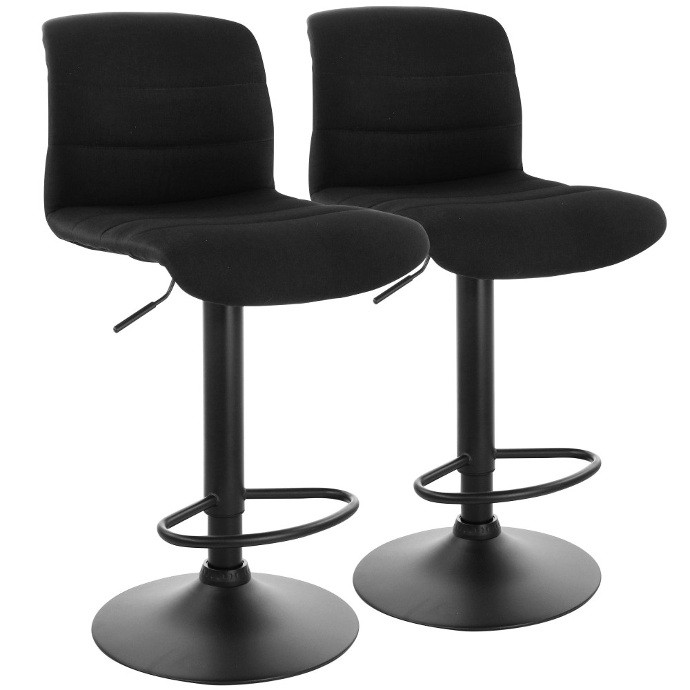 MEGAGOODS, INC. Elama 995116705M  Adjustable Fabric Bar Stools, Charcoal/Black, Set Of 2 Stools