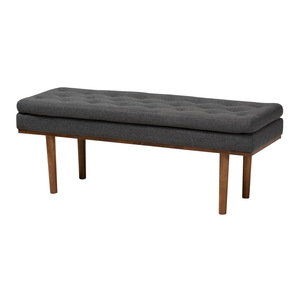 WHOLESALE INTERIORS, INC. Baxton Studio 2721-9837  9837 Bench, 18-5/16inH x 48-7/16inW x 17-3/4inD, Dark Gray/Walnut