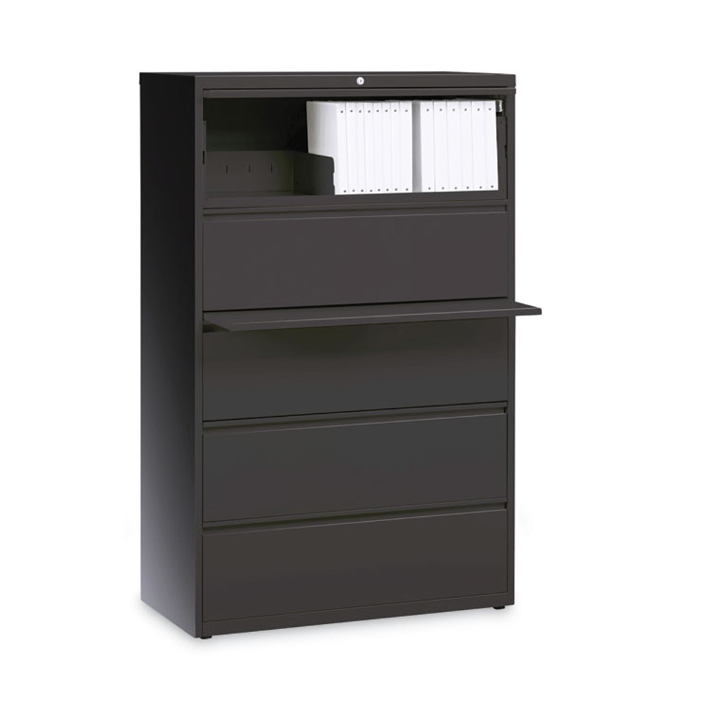 HIRSH INDUSTRIES SPACE SOLUTIONS 16068 Lateral File Cabinet, 5 Letter/Legal/A4-Size File Drawers, Charcoal, 36 x 18.62 x 67.62