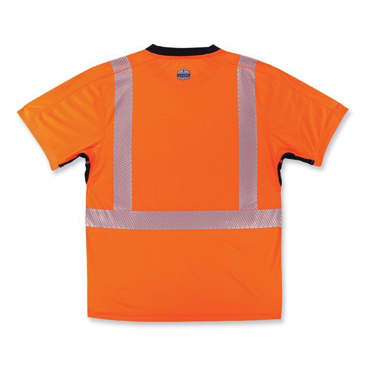 TENACIOUS HOLDINGS, INC. ergodyne® 23518 GloWear 8283BK Class 2 Lightweight Performance Hi-Vis T-Shirt, Polyester, 4X-Large, Orange