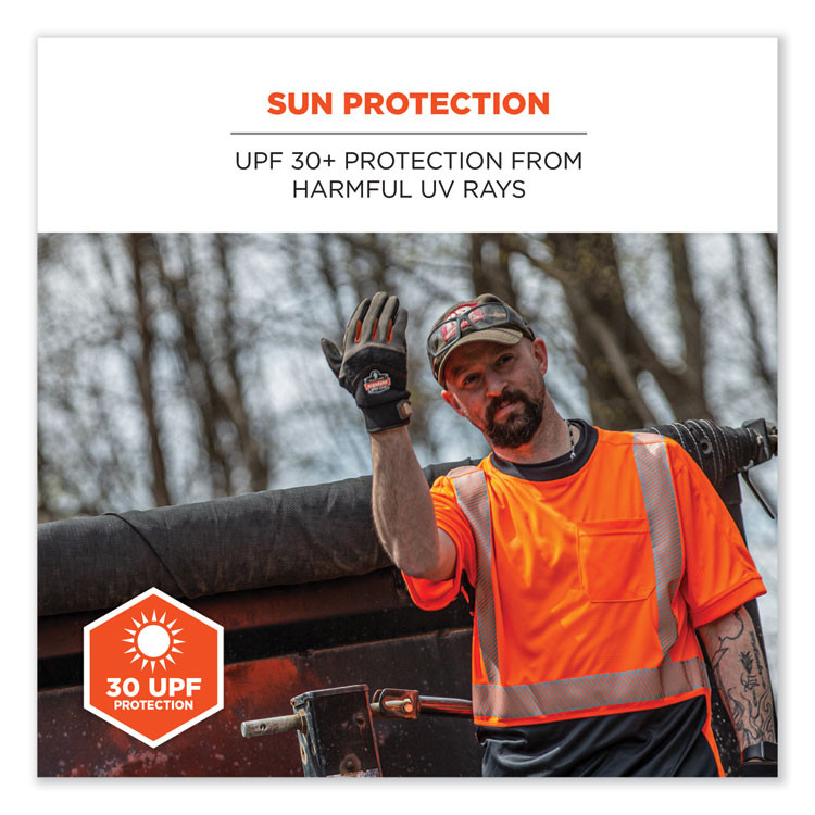 TENACIOUS HOLDINGS, INC. ergodyne® 23518 GloWear 8283BK Class 2 Lightweight Performance Hi-Vis T-Shirt, Polyester, 4X-Large, Orange