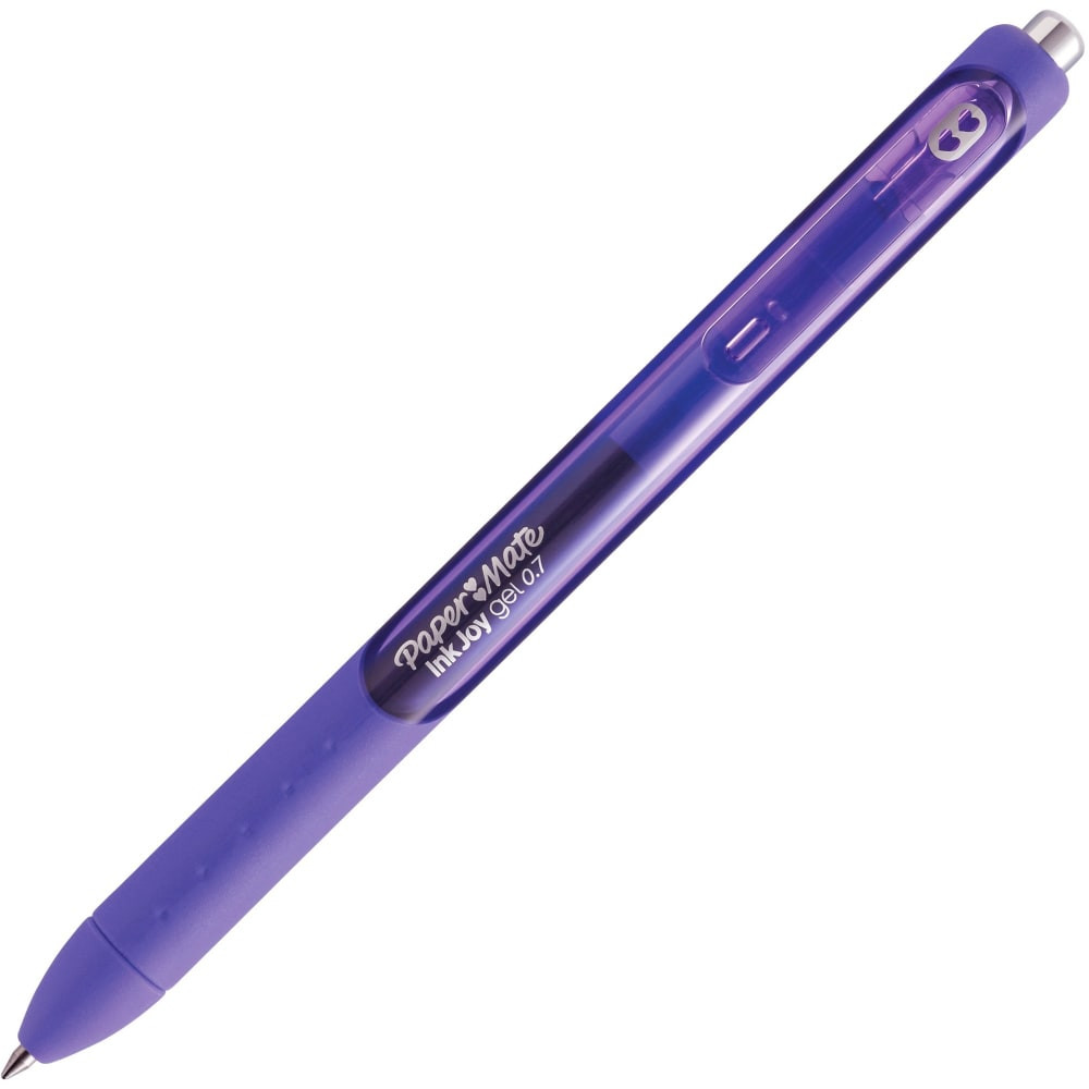 SANFORD LP Paper Mate 1953511  InkJoy Gel Pens, Pack Of 12, Medium Point, 0.7 mm, Purple Barrel, Purple Ink