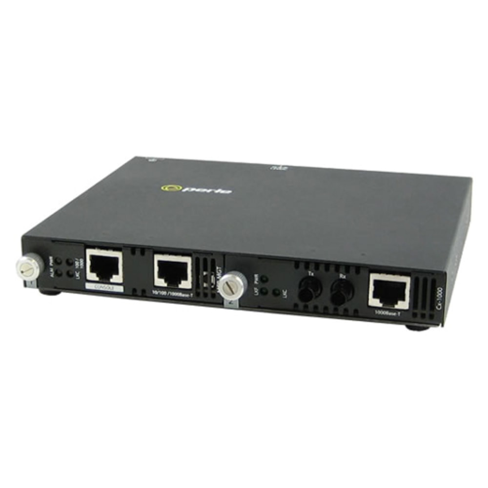 PERLE SYSTEMS 05070014 Perle SMI-1000-M2ST05 Gigabit Ethernet Media Converter - 1 x Network (RJ-45) - 1 x ST Ports - Management Port - 1000Base-SX, 1000Base-T - 1804.46 ft - External