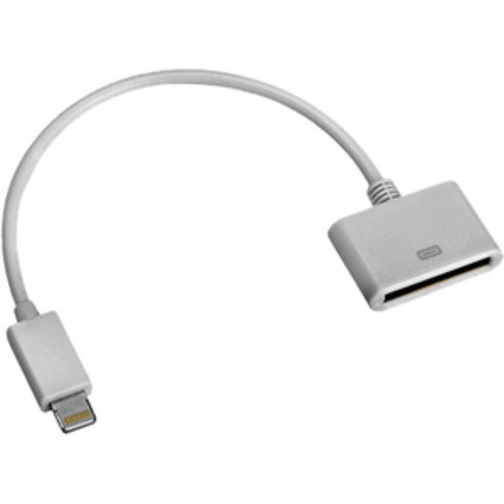 4XEM 4X830PINACBL  Lightning To 30-Pin Adapter Cable For iPhone/iPod/iPad - 8in Lightning/Proprietary Data Transfer Cable for iPhone, iPod, iPad - First End: 8-pin Lightning - Second End: 30-pin Proprietary - Female - White
