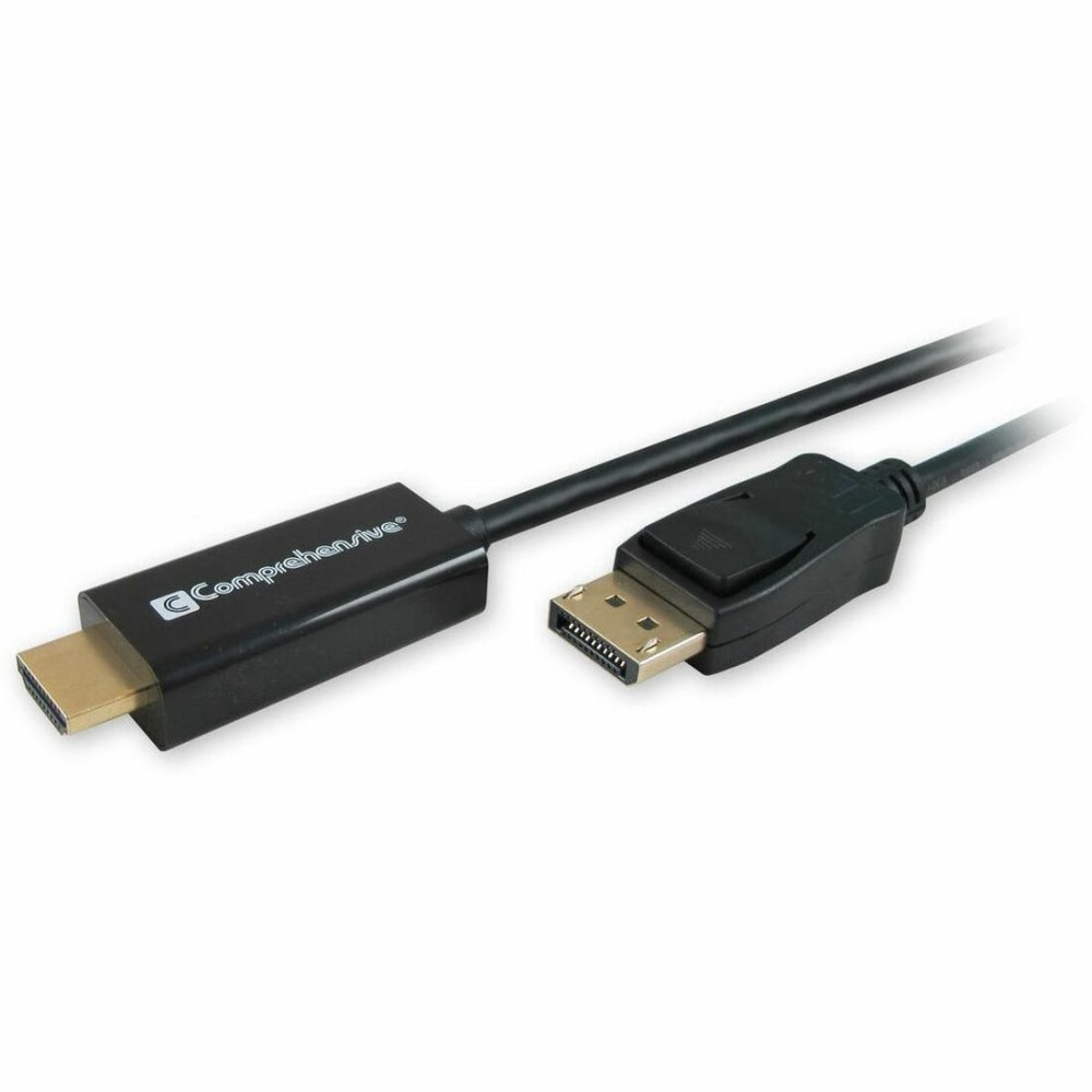 Comprehensive Standard Series DisplayPort to HDMI High Speed cables provide an incredible HD experience at a great price. Standard Series HDMI to DisplayPort cables provide 10.2 Gbps high speed performance, a 120 Hz refresh rate and Deep Color for 1080p resolution and beyond and the complete HD experience! Standard Series HDMI cables support 5.1 and 7.1 Dolby TrueHD and DTS-HD Lossless Surround Sound for brilliant, crystal clear audio. Standard Series HDMI cables have an audio return channel, are 3-D capable and support for 4K resolution. Molded gold plated connectors and double shielding provide superior connectivity and rejection of EM and RF interference.   Features Molded  1 x DisplayPort Male Digital Audio/Video offers a secure and reliable connection with a compatible audio/video device  Offers intense audio and video compatibility  With DisplayPort and HDMI ports, transfer high-quality pictures and 3D sound effects simultaneously at a high-speed