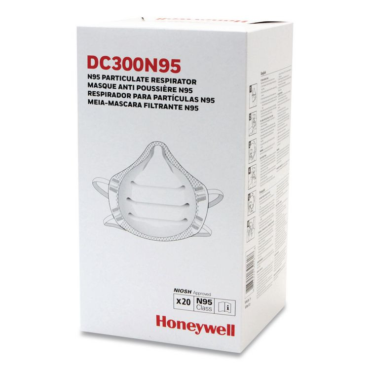 HONEYWELL ENVIRONMENTAL DC300N95 ONE-Fit N95 Single-Use Molded-Cup Particulate Respirator, One Size Fits Most, White, 10/Pack