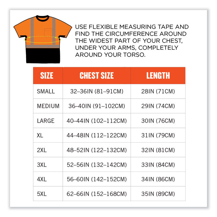 TENACIOUS HOLDINGS, INC. ergodyne® 23515 GloWear 8283BK Class 2 Lightweight Performance Hi-Vis T-Shirt, Polyester, X-Large, Orange
