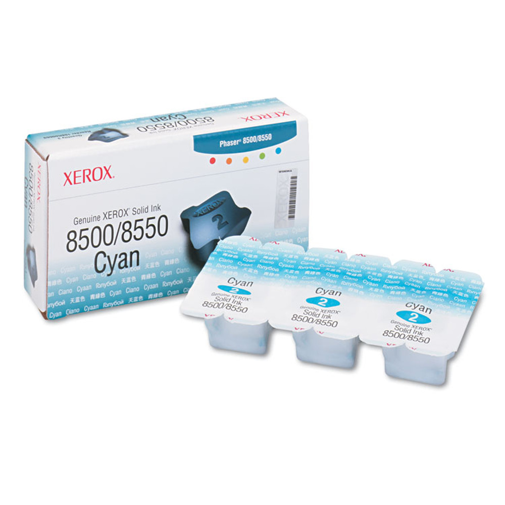 XEROX CORP. 108R00669 108R00669 Solid Ink Stick, 1,033 Page-Yield, Cyan, 3/Box