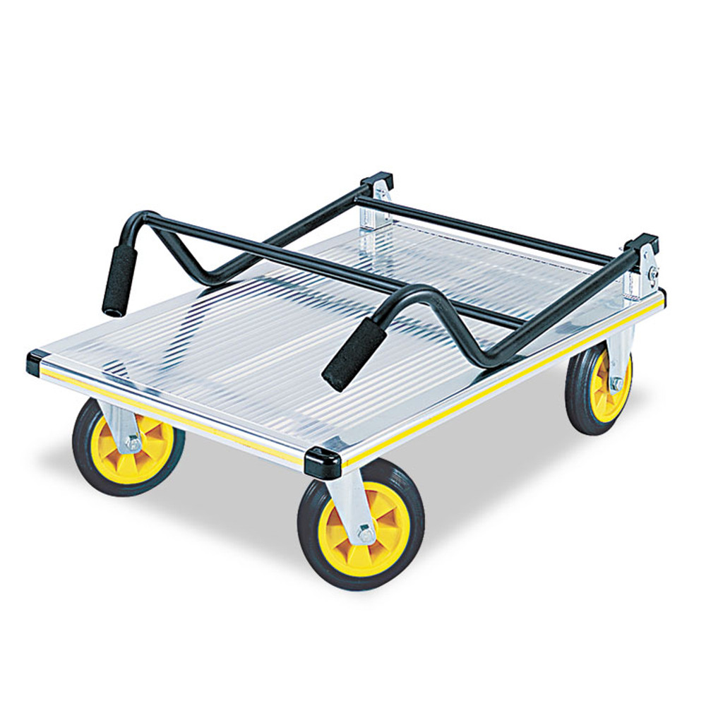 SAFCO PRODUCTS 4053NC Stow-Away Platform Truck, 1,000 lb Capacity, 24 x 39 x 40, Aluminum/Black