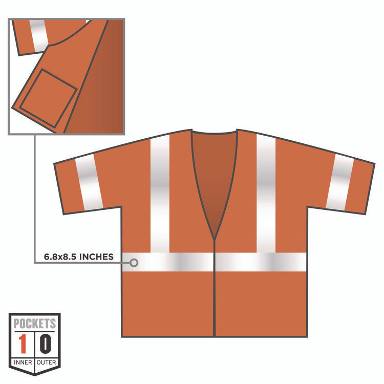 TENACIOUS HOLDINGS, INC. ergodyne® 22019 GloWear 8310HL Type R Class 3 Economy Mesh Vest, 4X-Large to 5X-Large, Orange