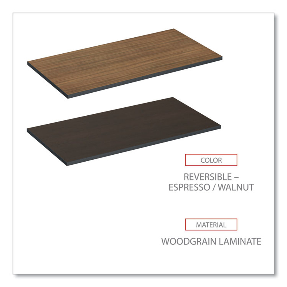 ALERA TT4824EW Reversible Laminate Table Top, Rectangular, 47.63w x 23.63d, Espresso/Walnut