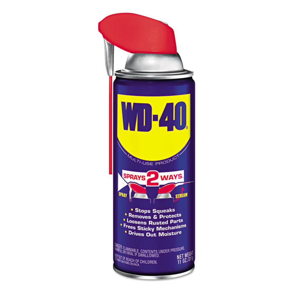 WD-40 490040 Smart Straw Spray Lubricant, 11 oz Aerosol Can, 12/Carton