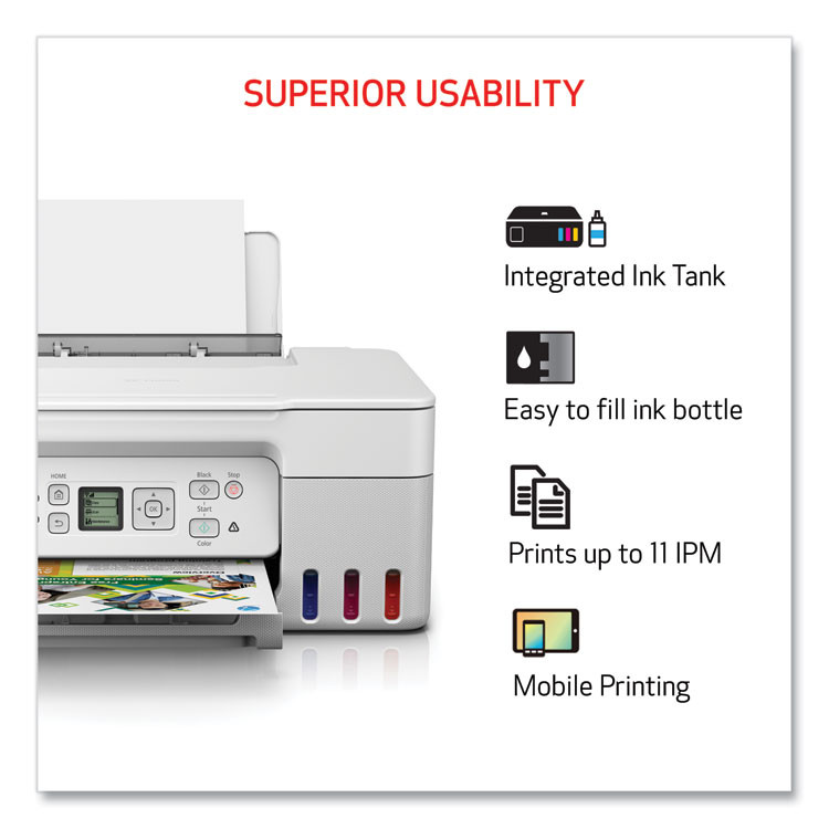 INNOVERA Canon® 5805C022 PIXMA G3270 Wireless MegaTank All-In-One Printer, Copy/Print/Scan, White