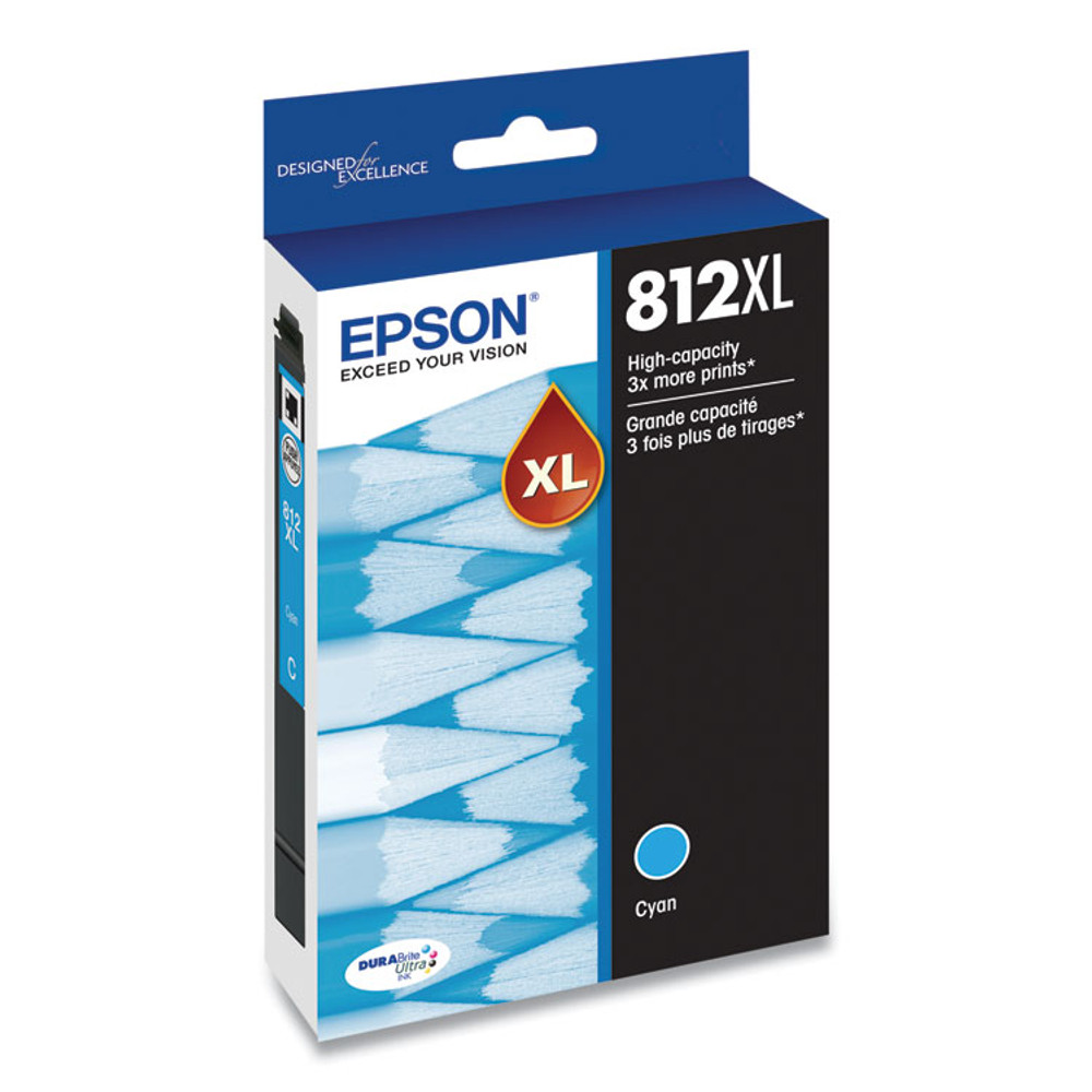 EPSON AMERICA, INC. T812XL220S T812XL220-S (T812XL) DURABrite Ultra High-Yield Ink, 1,100 Page-Yield, Cyan