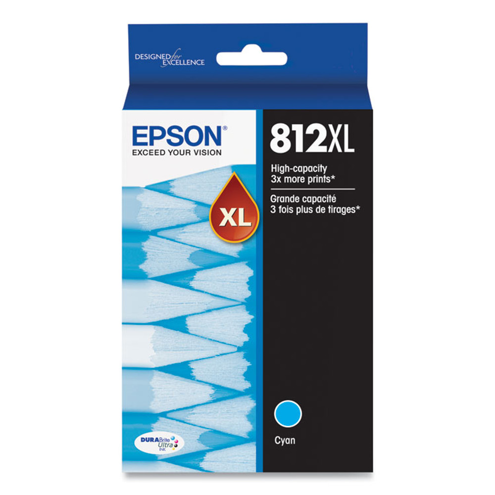 EPSON AMERICA, INC. T812XL220S T812XL220-S (T812XL) DURABrite Ultra High-Yield Ink, 1,100 Page-Yield, Cyan