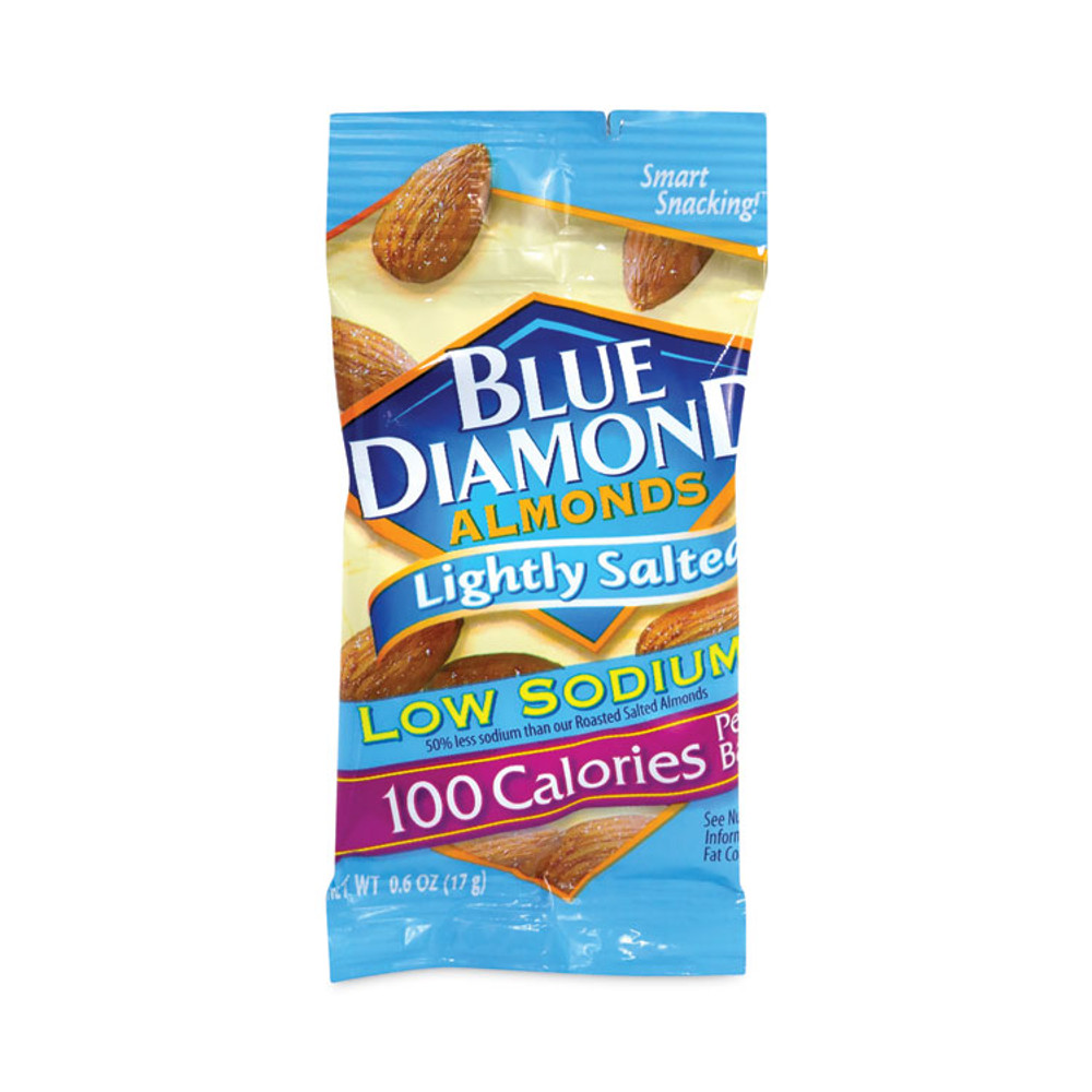 BLUE DIAMOND GROWERS 22000795 Low Sodium Lightly Salted Almonds, 1.5 oz Bag, 42 Bags/Carton